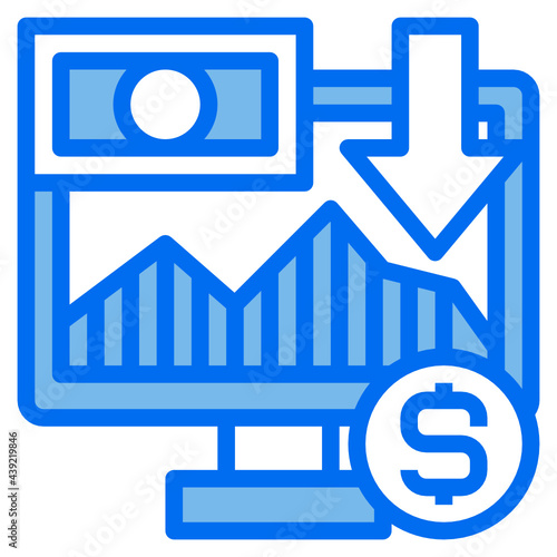 computer blue line icon