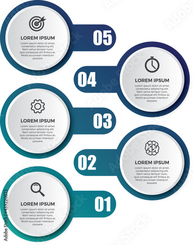 Flat table of contents infographic design template isolated on white background