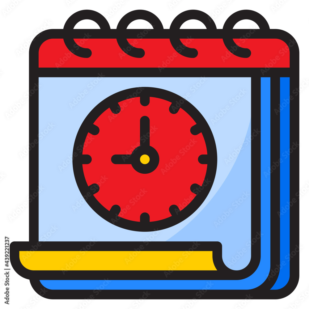 Obraz premium calendar color line style icon