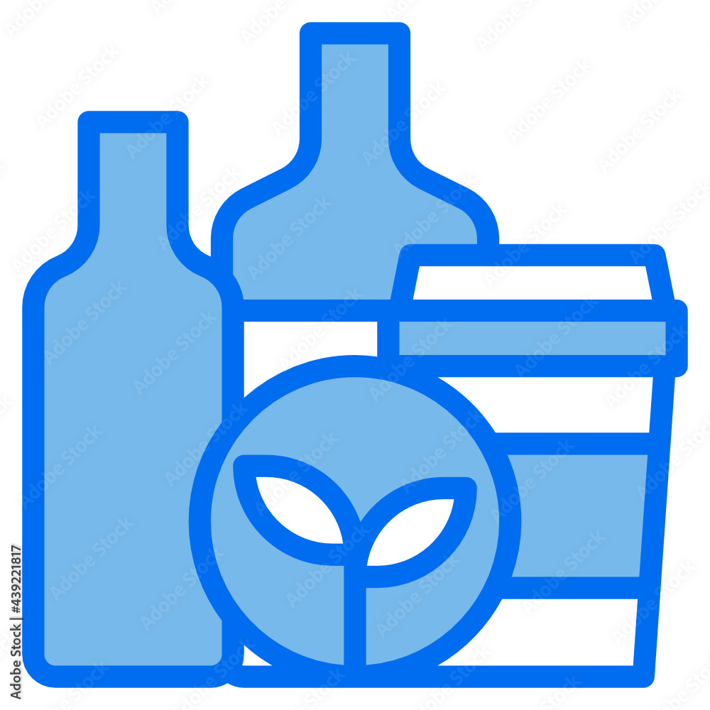 Fototapeta premium Garbage blue line icon