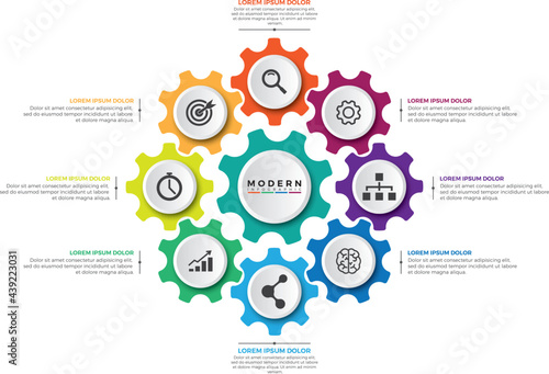 Business data visualization. Process chart. Abstract elements of graph, diagram with steps, options, parts or processes. Vector business template for presentation. Creative concept for infographic.