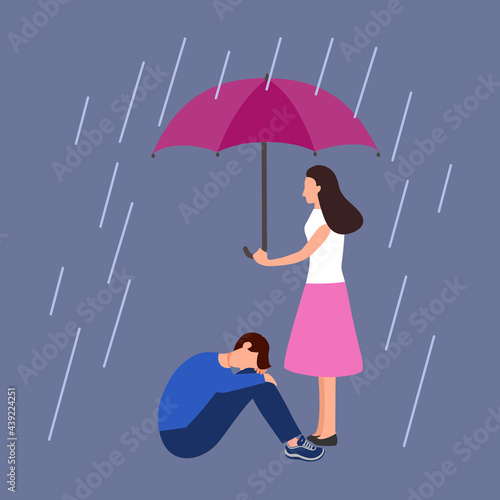Woman comforting depressed crying friend. Female giving support to upset mate concept. She help relief stress from her partner. Friendship helping. Stress management.