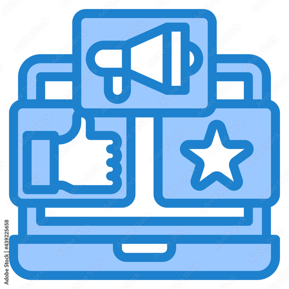 advertising blue style icon advertising blue style icon