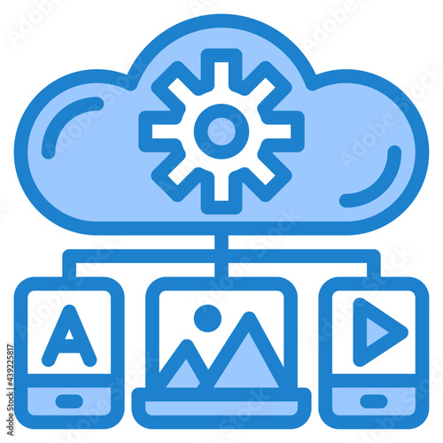 management blue style icon