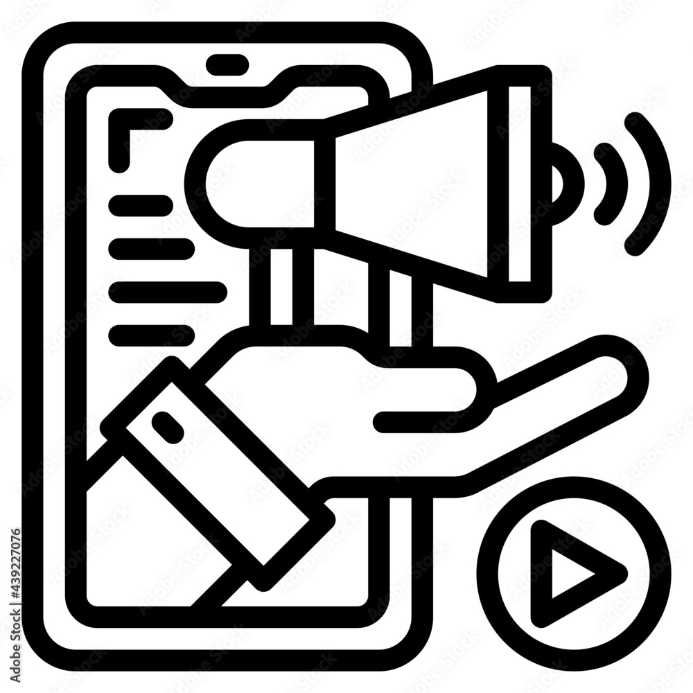 advertising outline style icon advertising outline style icon