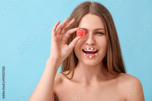 Beautiful young woman with ...