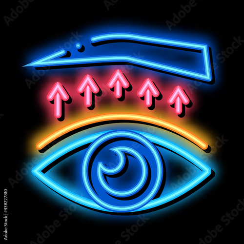 eyelid surgery treatment neon light sign vector. Glowing bright icon eyelid surgery treatment sign. transparent symbol illustration