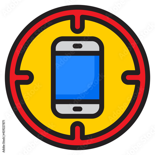 mobilephone color line style icon