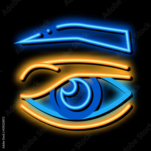 eyelid problem neon light sign vector. Glowing bright icon eyelid problem sign. transparent symbol illustration