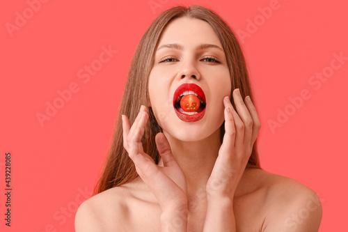 Beautiful young woman with ...