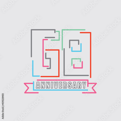 68th Years Anniversary Logo Birthday Celebration Abstract Design Vector Illustration.