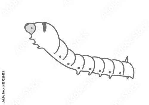 蚕の幼虫　御蚕様のイラスト
