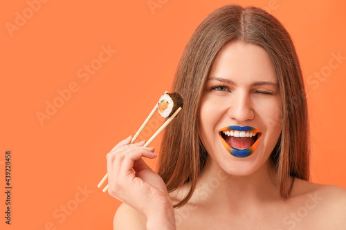 Beautiful young woman with ...