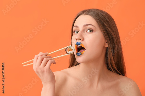 Beautiful young woman with ...