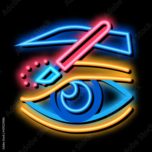eyelid surgery incision neon light sign vector. Glowing bright icon eyelid surgery incision sign. transparent symbol illustration
