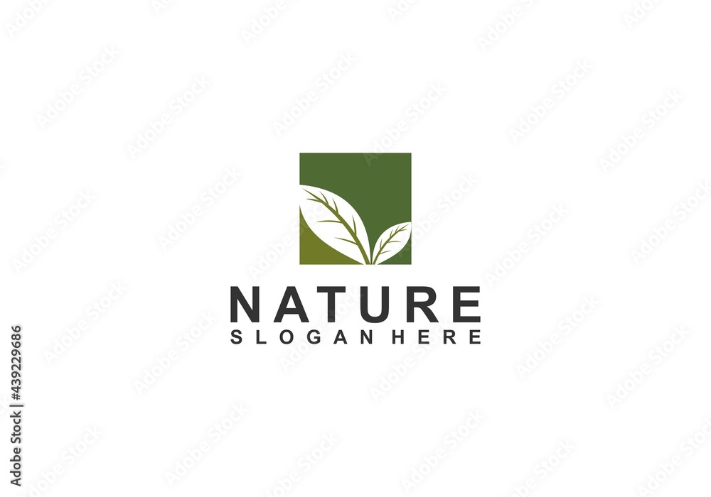 nature logo with leaf illustration that reflects nature nature logo with leaf illustration that reflects nature