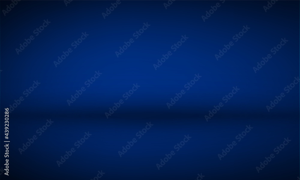 Empty blue studio room, used as background for display your products vector design.