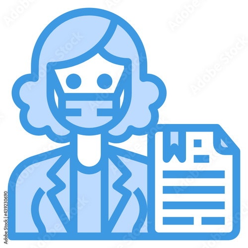 News Anchor blue line icon