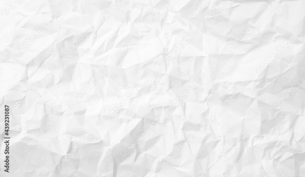 Fototapeta premium White Paper Texture background. Crumpled white paper abstract shape background with space paper recycle for text