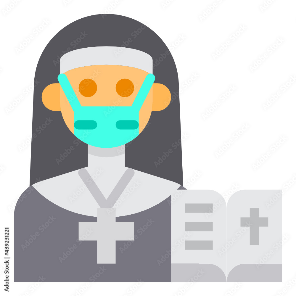 Nun flat icon