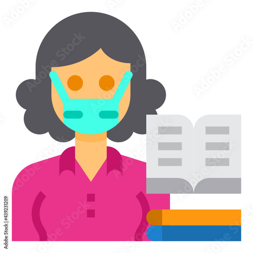 Librarian flat icon