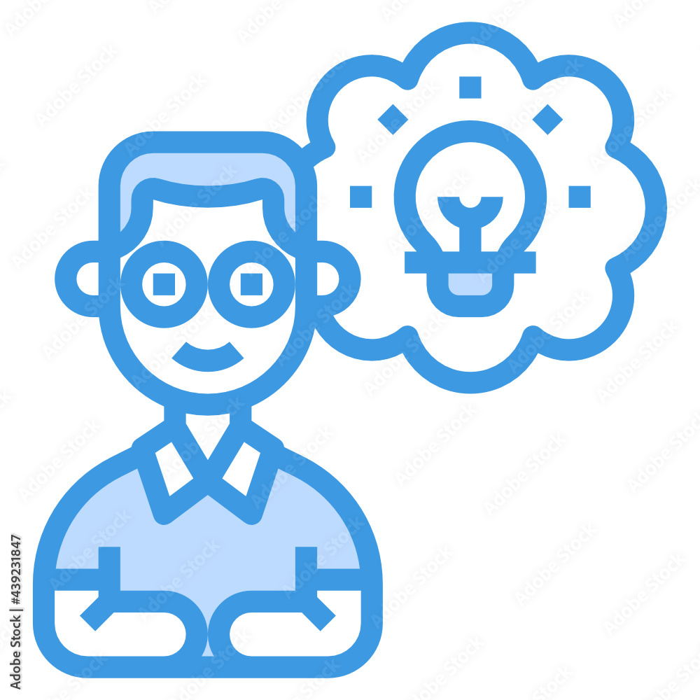 Idea blue line icon Idea blue line icon