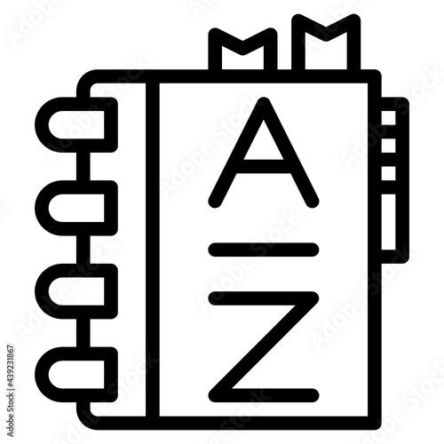 dictionary line icon