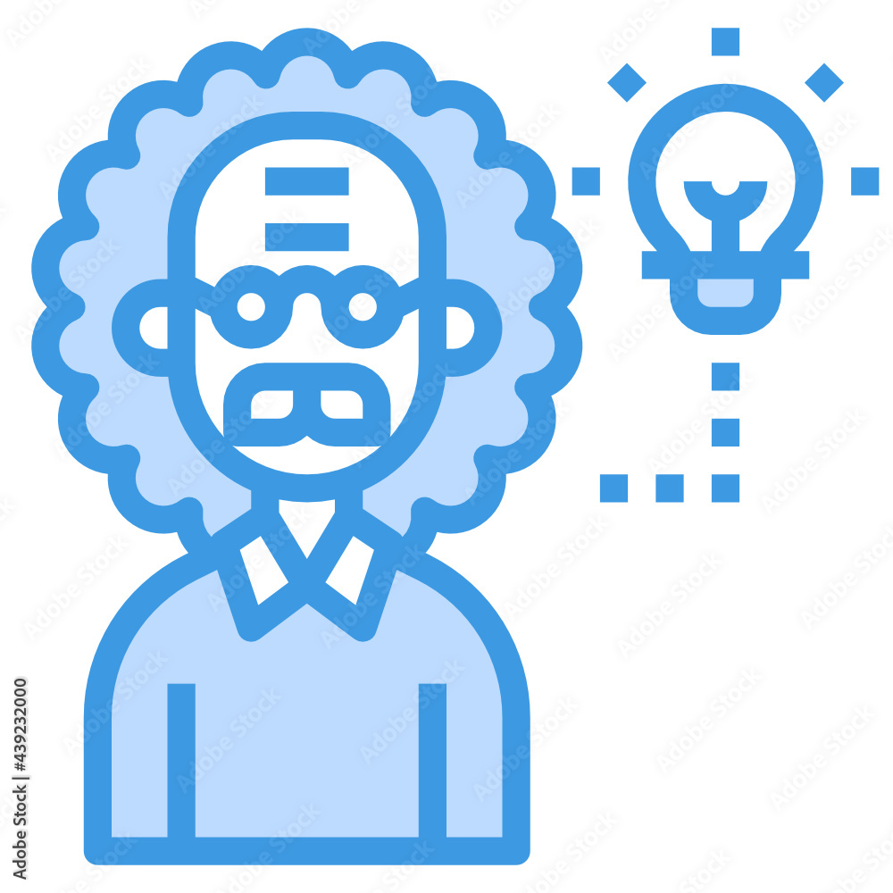 Teacher blue line icon