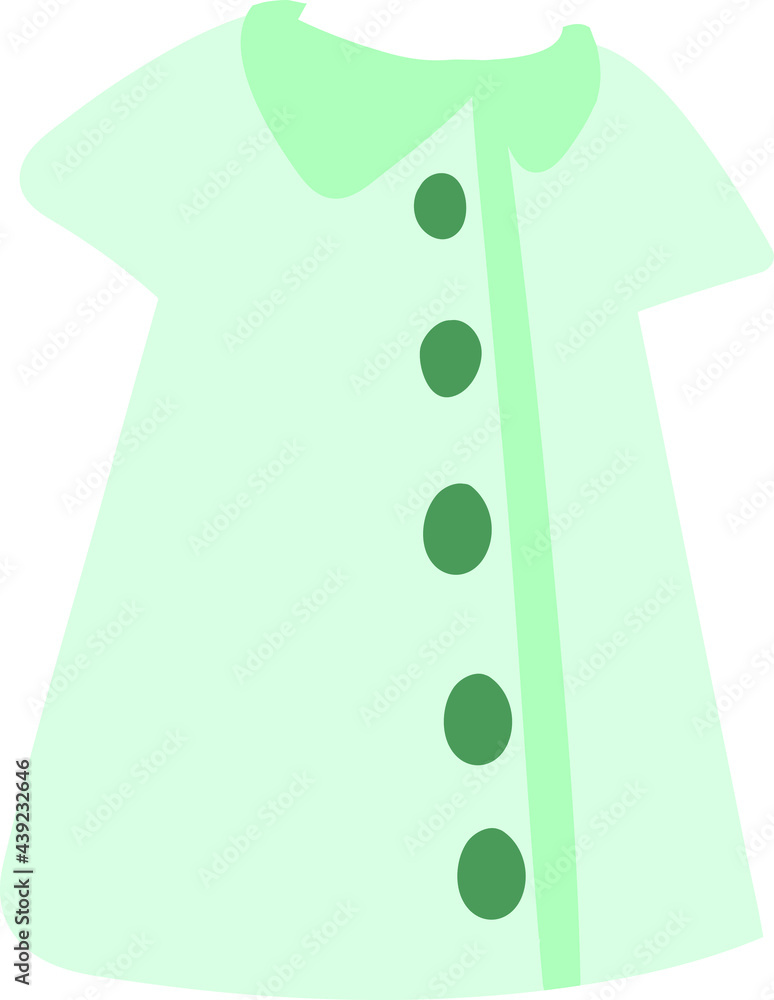 Blue Dress Nurse Outfit Vector Isolated on White Background. Children