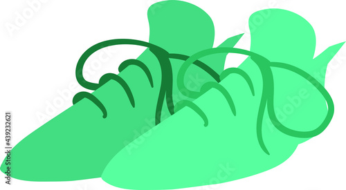 Blue Shoes Vector Isolated on White Background. Children Book Illustration Graphics. Apparel Design Vector Graphics.