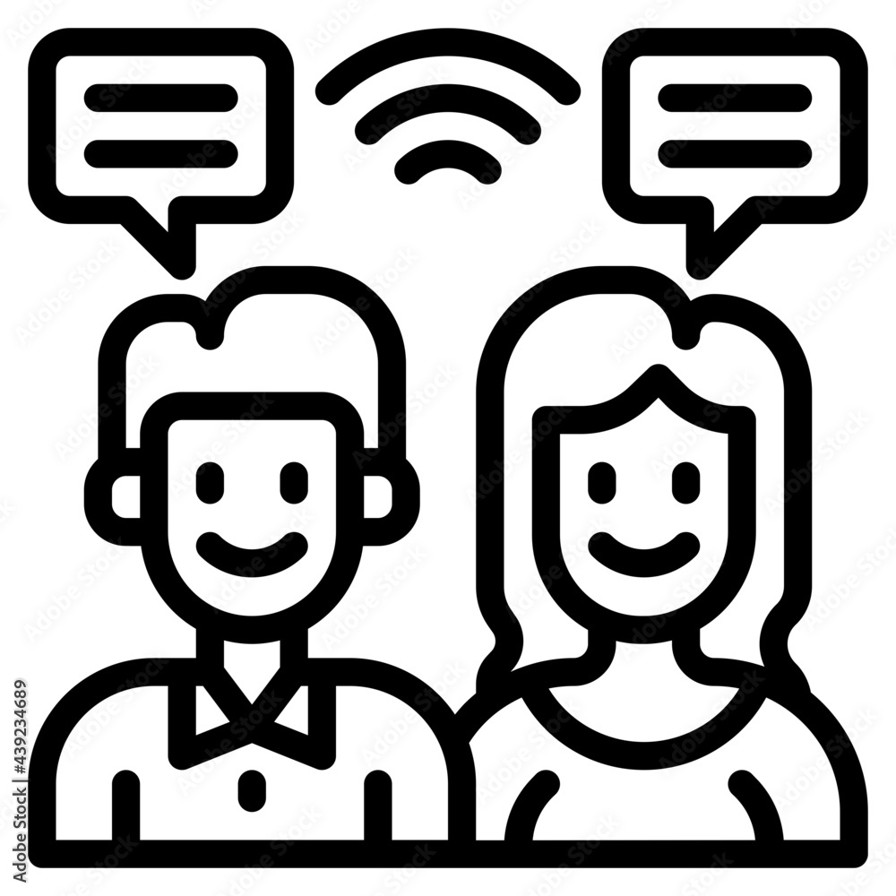 communication outline style icon