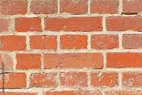 Red old brick wall background