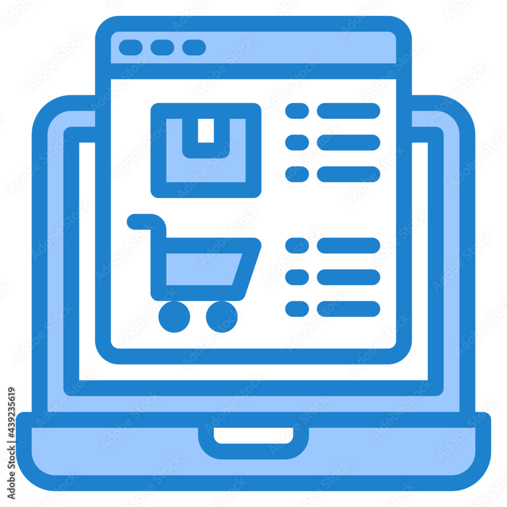 shopping online blue style icon shopping online blue style icon