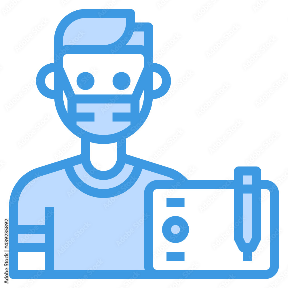 Fototapeta premium Graphic Designer blue line icon