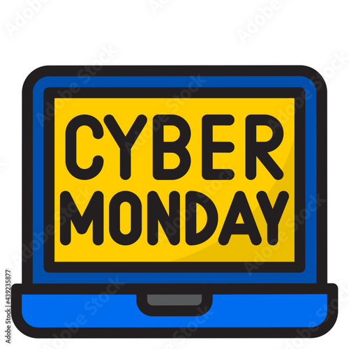 cyber monday color line style icon