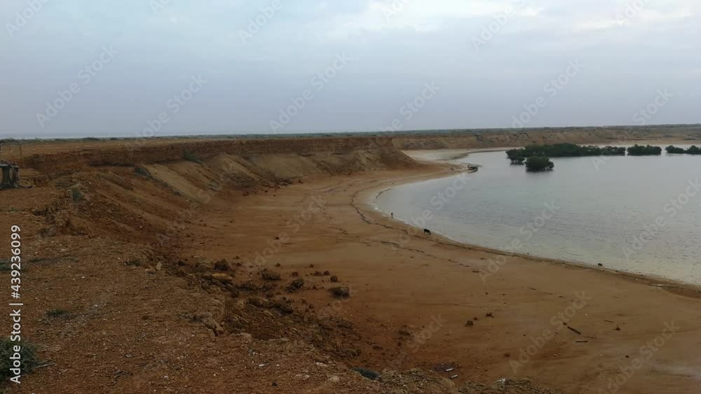 isolated and partially dry lake in the arid region in the coast of Colombia. Punta gallinas, La Guajira isolated and partially dry lake in the arid region in the coast of Colombia. Punta gallinas, La Guajira