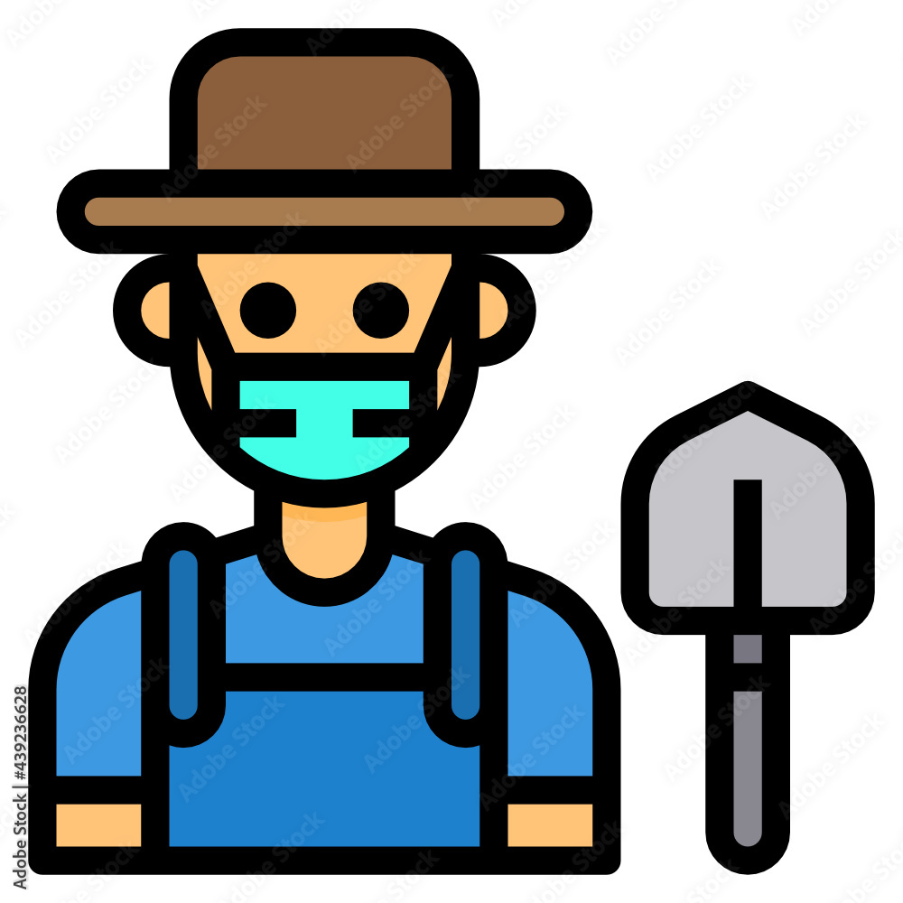 Farmer line icon Farmer line icon