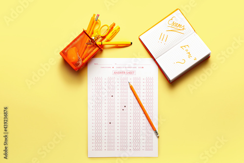 Answer sheet, stationery an...