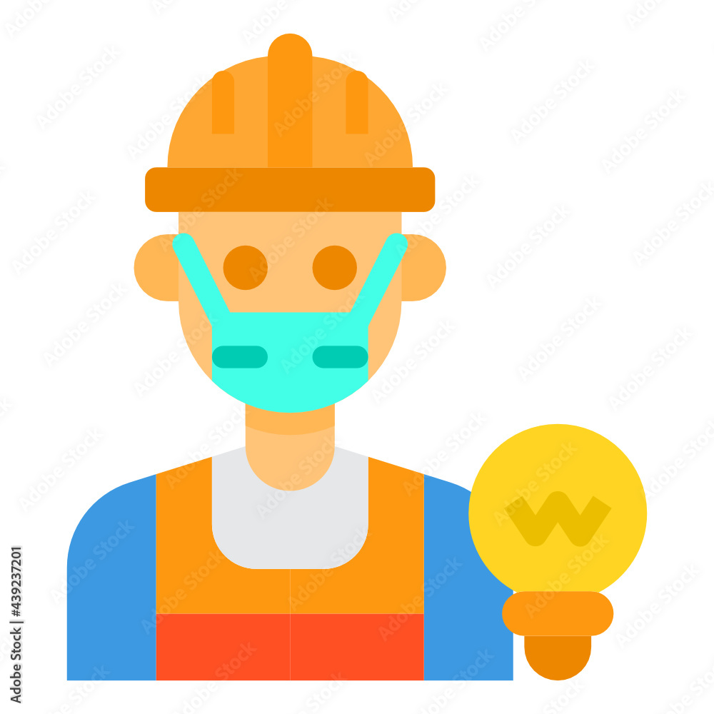 Electrician flat icon Electrician flat icon