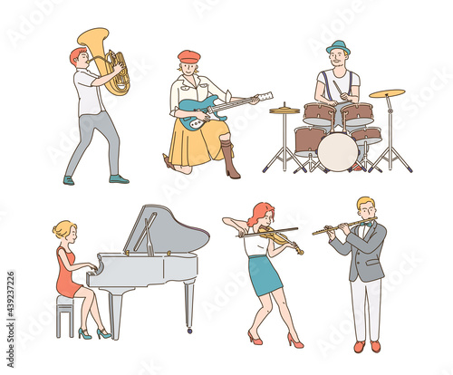  hand drawn style vector design illustrations. 