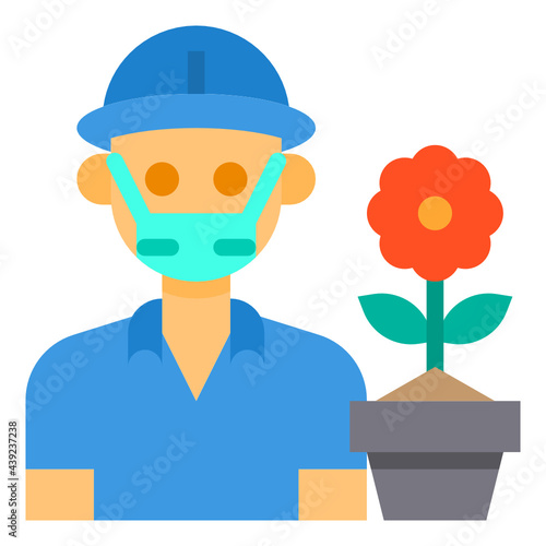 Gardener flat icon