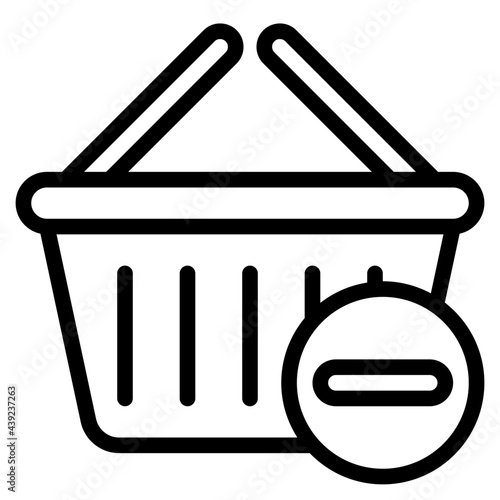 basket outline style icon