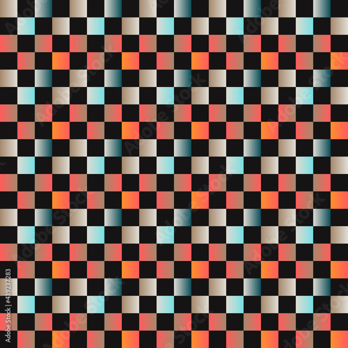 Abstract geometric vector seamless pattern with color gradient