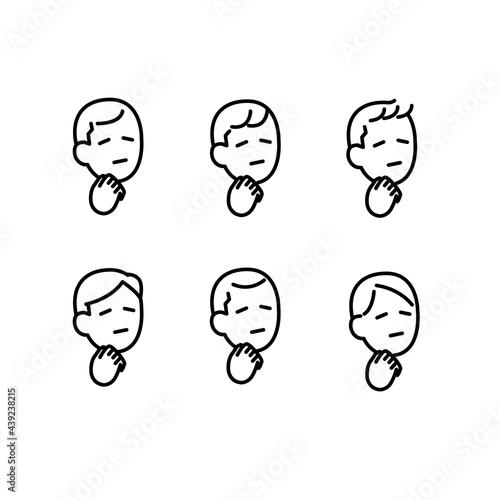 悩む考える人イラスト素材