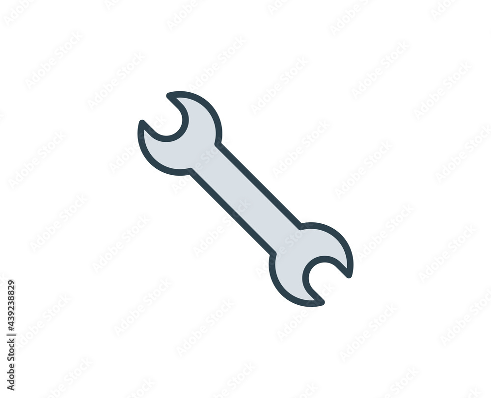 Wrench flat icon. Single high quality outline symbol for web design or mobile app. House thin line signs for design logo, visit card, etc. Outline pictogram EPS10 Wrench flat icon. Single high quality outline symbol for web design or mobile app. House thin line signs for design logo, visit card, etc. Outline pictogram EPS10