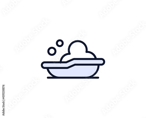 Bath flat icon. Single high quality outline symbol for web design or mobile app.  House thin line signs for design logo, visit card, etc. Outline pictogram EPS10
