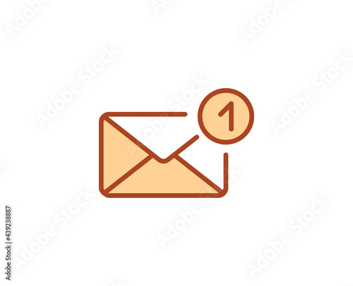 Fototapeta Naklejka Na Ścianę i Meble -  Mail flat icon. Thin line signs for design logo, visit card, etc. Single high-quality outline symbol for web design or mobile app. Marketing outline pictogram.