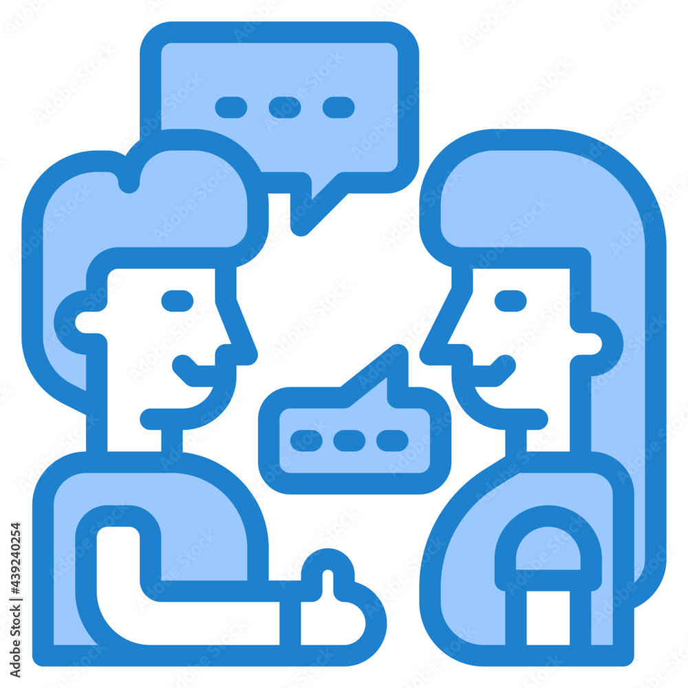 communication blue style icon
