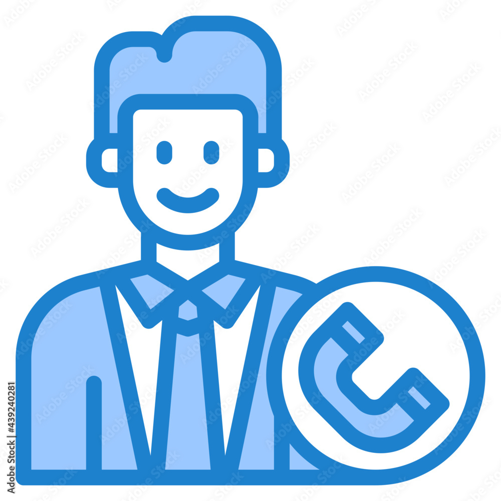 Obraz premium help support blue style icon