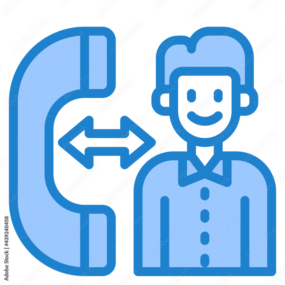 telephone blue style icon